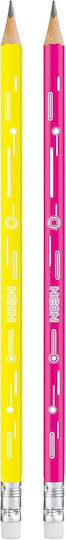School Set Maped Neon Eraser Sharpener Pencil Ruler 5 Pieces 981883