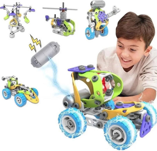 Hanye Παιχνίδι Κατασκευών Πλαστικό Build & Play Βαλιτσάκι Κατασκευών με Αυτοκινούμενα Οχήματα
