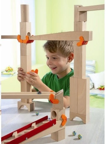 Haba Kunststoff-Bauspielzeug Marble Run Wooden Track Baustein Klemmen