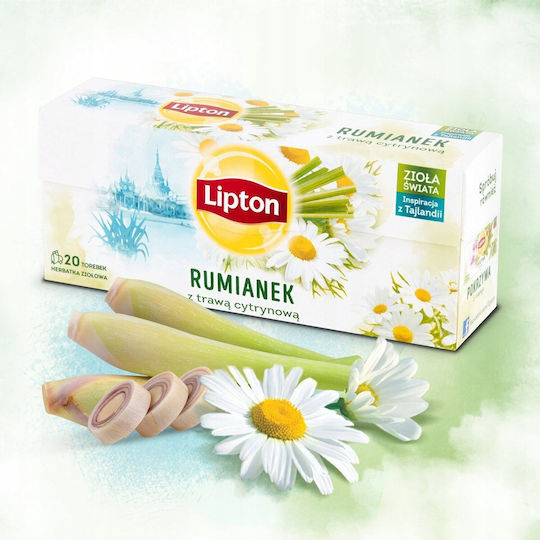 Lipton Ceai Herbal Mușețel Lemongrass 20 Plicuri