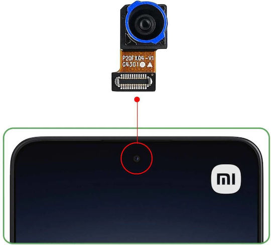 Clappio Front Camera 20MP Xiaomi Redmi Note 14 5G Connection Ribbon Black
