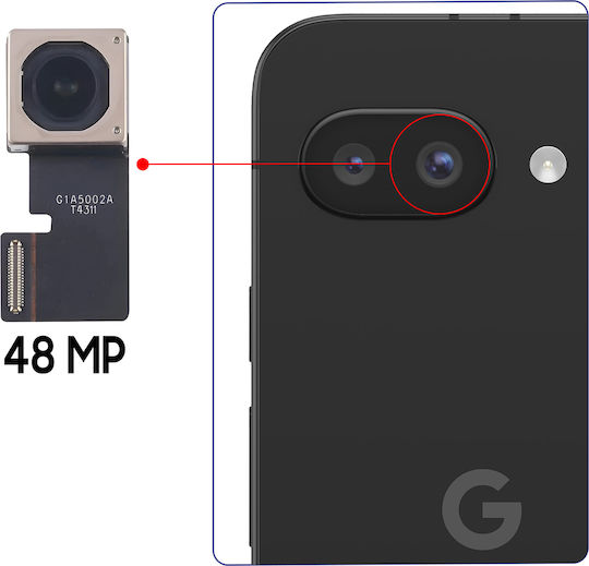 Clappio Main Rear Camera Google Pixel 9a 48mp Connector G1a5002a Black