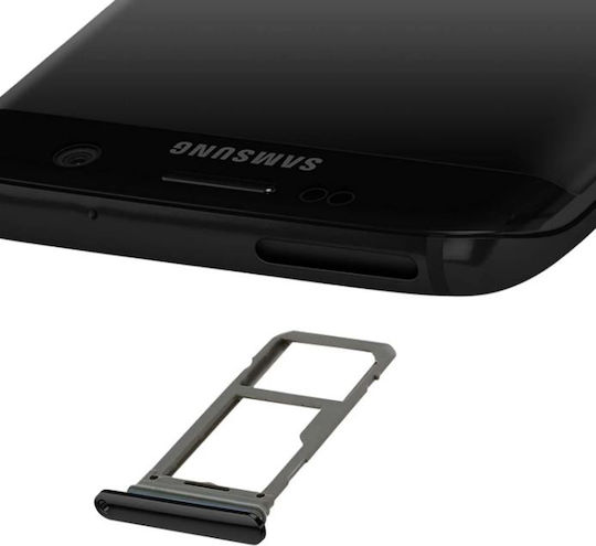 Clappio Nano Sim Card Tray Samsung Galaxy S7 Edge Micro-sd Slot Черен