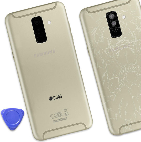 Samsung Original Battery Cover Galaxy A6 Plus Integrated Adhesive Gold