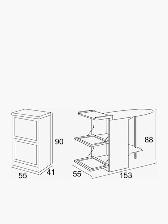 Arredamenti Italia Σιδερώστρα για Σίδερο Ατμού 153x88cm