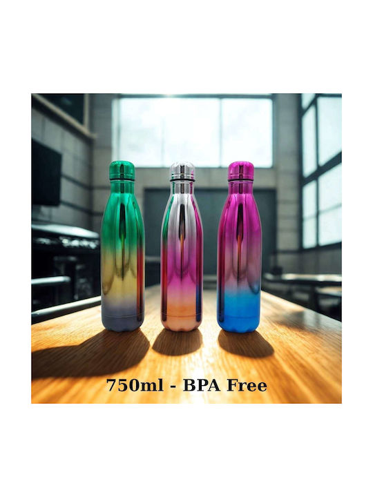 Uncle George Bottle Water Metallic with Screw Cap Green 750ml