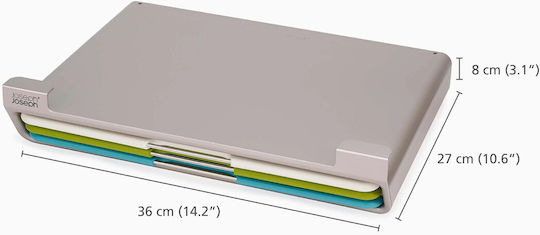 Joseph Joseph Rectangular Wooden Chopping Board Set Multicolour 36x28cm 3pcs