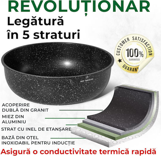 Just Perfecto Cookware Set of Cast Aluminum Black with Non-stick Interior Coating 10 Pieces