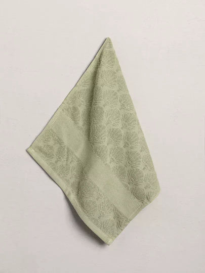 Nima Messy Towel from 100% Cotton in Green Color 40x60cm