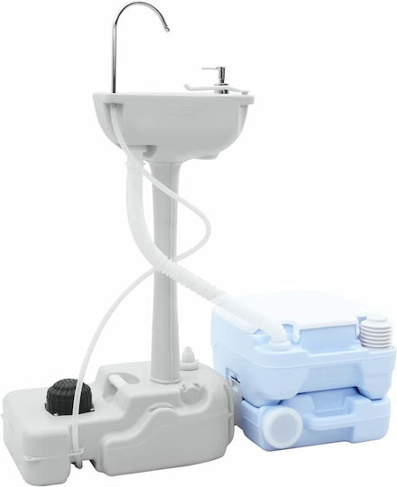 vidaXL Toilet Set 2 pcs Blue and White