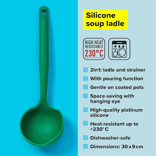 Tasty Deep Green Silicone Soup Spoon