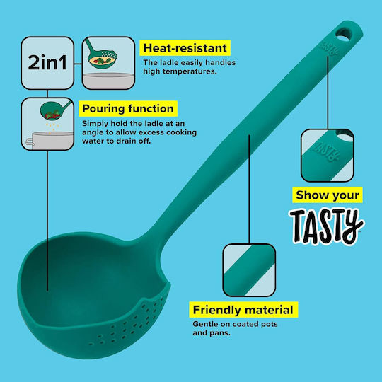 Tasty Deep Green Silicone Soup Spoon