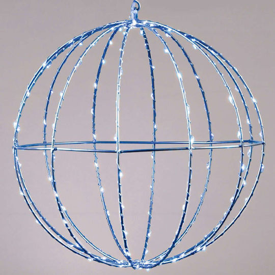 Aca "d20cm Silver Ball" 96 Mini LED Lights Blue Silver Copper Wire Adapter 4.5VDC IP44 3m Transparent Cable