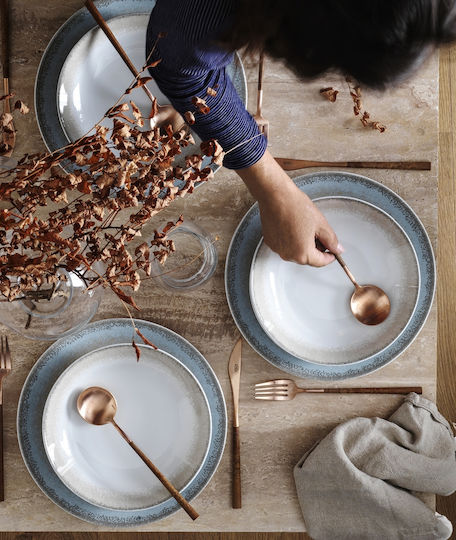 Ionia Apeiron Plate Shallow made of Porcelain Beige with Diameter 27cm