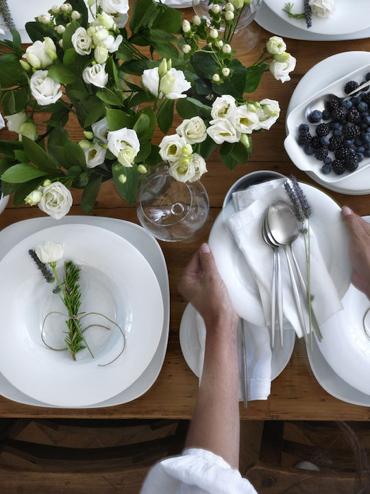 Ionia Plus Plate Shallow made of Porcelain White with Diameter 22cm
