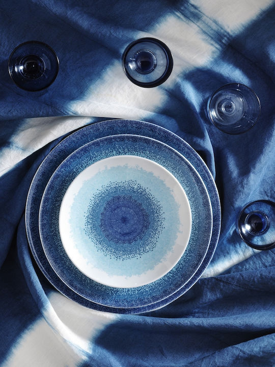 Ionia Apeiron Plate Desert made of Porcelain Blue with Diameter 20.5cm