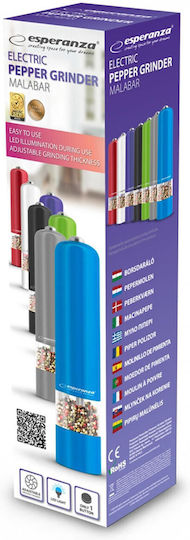 Esperanza Malabara Electric Pepper Mill Plastic in Purple Color 23cm
