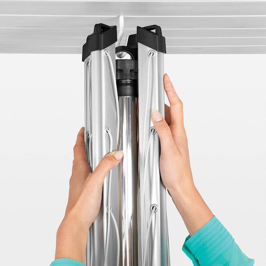 Brabantia Topspinner Folding Floor Clothes Drying Rack for Garden Metallic with Hanging Length 50m