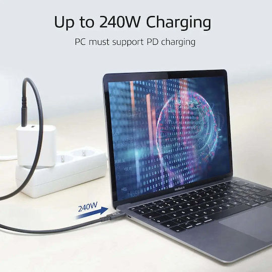 Act USB-C Кабел USB-C Към USB-C 0.8 М USB4 40Gbps 240W USB-IF Сертифициран