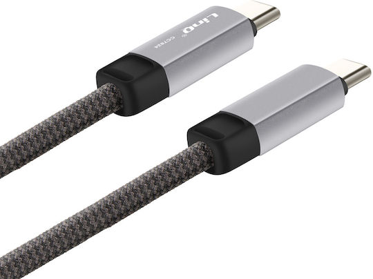 Linq USB Typ-C Zu USB Typ-C 4a Schnelles Laden 80w Kabel In Geflochtenem Nylon 1,2m Schwarzes
