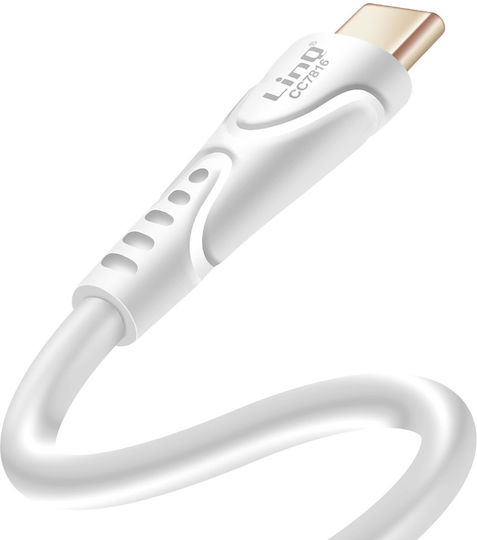 Linq USB-C to USB-C 4A Fast Charging 80W Cable in Flexible Silicone 1m White