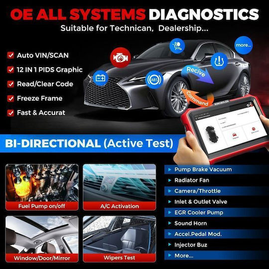 Bazarland30.kingbolen K8 Pro Auto Diagnosewerkzeuge System 34 Reset Ecu Coding Bidirektionaler Test