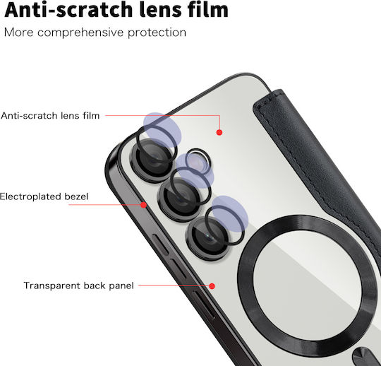 Techsuit Buchen Sie Silikon Schwarz (Galaxy S24 FE)