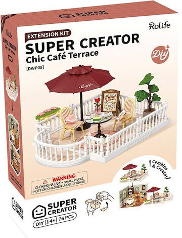 Rolife Wooden Construction Toy Robotime Chic Cafe Terrace for Children Aged 14+