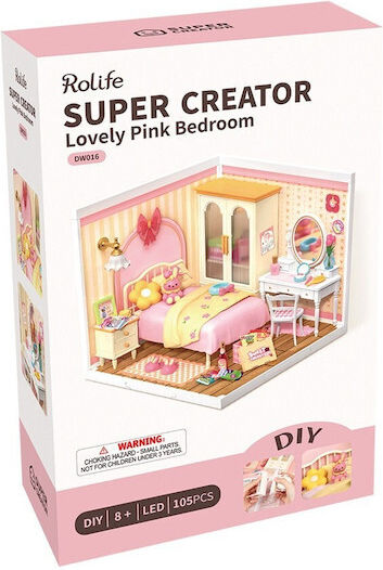 Rolife Παιχνίδι Κατασκευών Ξύλινo Lovely Pink Bedroom with LED για Παιδιά 8+ Ετών