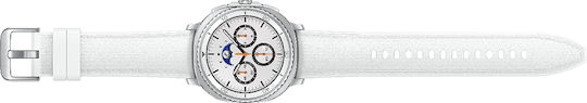 Samsung Galaxy Watch8 Classic Stainless Steel 46mm Waterproof with eSIM and Heart Rate Monitor (White)