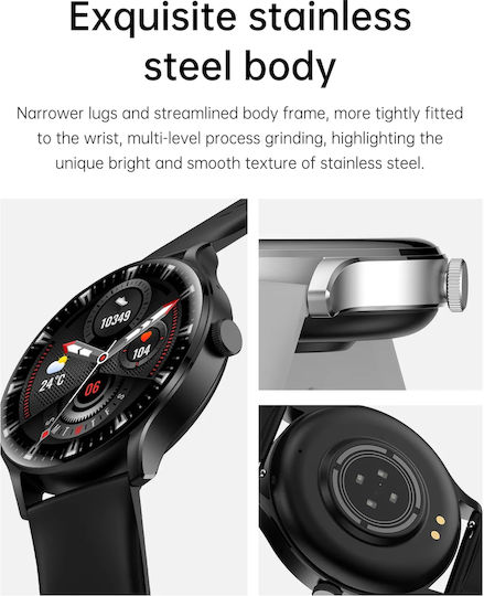 Ceas Inteligent Avatar Fashion Brățară Fitness Idealstore Ecran Tactil Complet HD 1.28 Asistent Vocal Apel Bluetooth Apelare Control Acces NFC Android-iOS Monitorizare SpO2 Ritm Cardiac Somn Multi-sport Baterie de Lungă Durată Ediția Neagră