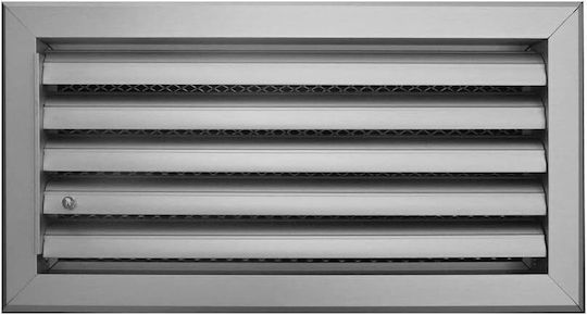 Rectangular Fireplace Air Shutter Silver Karkon 30x15cm