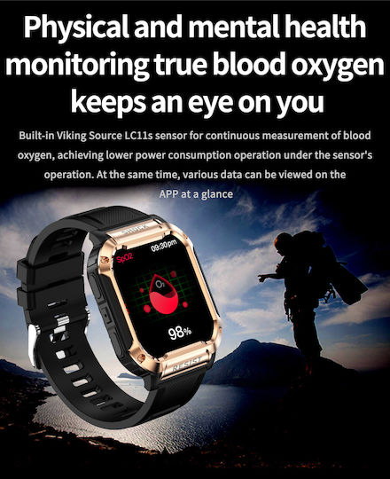 Aluminium Smartwatch με Παλμογράφο (Μαύρο)