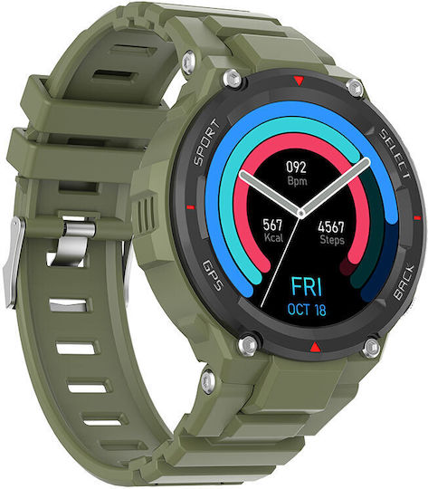 Aluminium Smartwatch με Παλμογράφο (Πράσινο)
