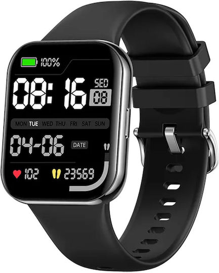 Idealstore Novodue Smartwatch Apel Bluetooth Muzică Bluetooth Notificări SMS Aplicații Sociale Monitorizare Sănătate EKG 20 Moduri Sport Memento-uri Sedentare Rezistent la Apă IP67 Silicon Negru