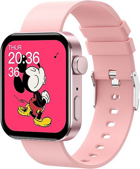 Smartwatch Intelligente Klasse Kollektion Kn200 Idealstore Voll-Touchscreen 1,72 Zoll Bluetooth Anruf SMS Android-iOS Herzfrequenzuhr Kalorien Distanz Schrittzähler Blutdruck IP68 Finde Armband-Telefon Rosa