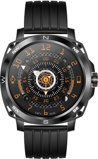 Aluminium Smartwatch με Παλμογράφο (Μαύρο)