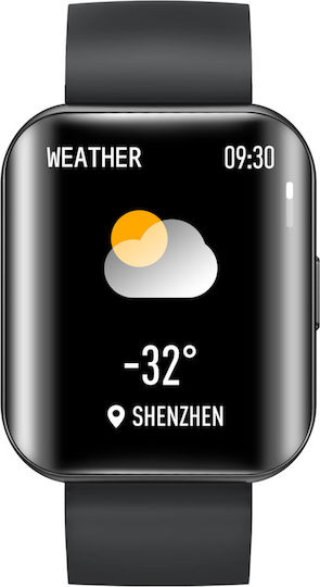 New FiT Aluminium Smartwatch με Παλμογράφο (Μαύρο)