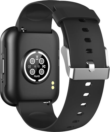 New FiT Aluminium Smartwatch με Παλμογράφο (Μαύρο)