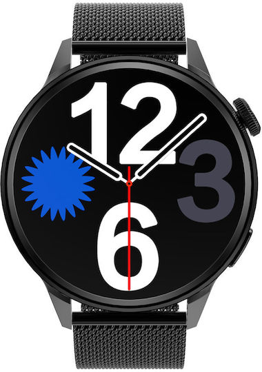 Fantastic FiT Aluminium Smartwatch με Παλμογράφο (Μαύρο)
