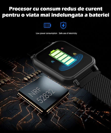 Fit Ypro Смартчасовник с Пулсомер (Черен)