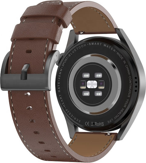 DeltaFiT Max Smartwatch με Παλμογράφο (Καφέ)