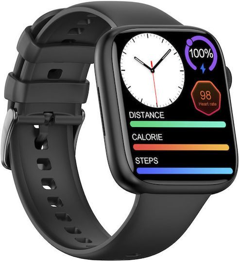 One FiT Aluminium Smartwatch με Παλμογράφο (Μαύρο)