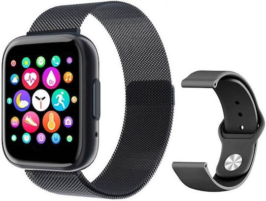 TrendFIT Aluminium Smartwatch with Heart Rate Monitor (Black)
