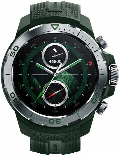 Mibro GS Explorer Stainless Steel Αδιάβροχο Smartwatch με Παλμογράφο (Πράσινο)
