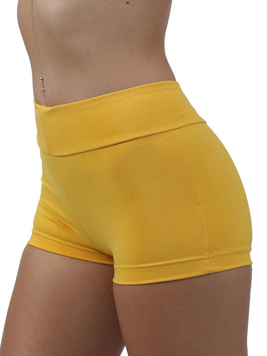 Women's Training Legging Shorts Push Up Yellow
