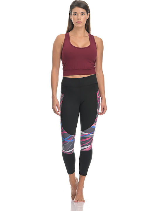 Dri-Fit Training Γυναικείο Cropped Κολάν Push Up Μαυρο