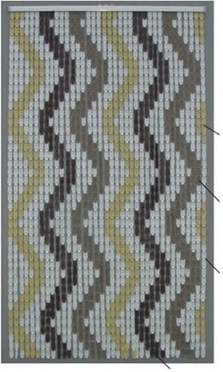 Sidirela Leaf Door Curtain Made of Plastic Leaf Zig-Zag Beige/Brown 100x220cm E-0297