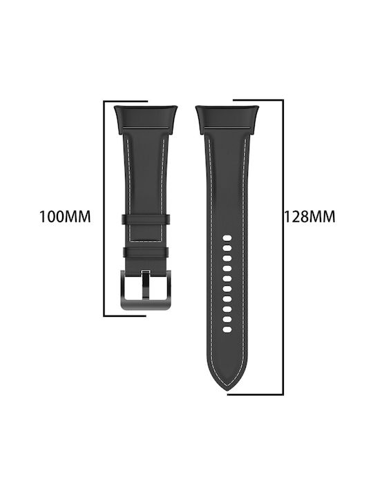 Stitching Lines Armband Leder Schwarz (Redmi Watch 3)