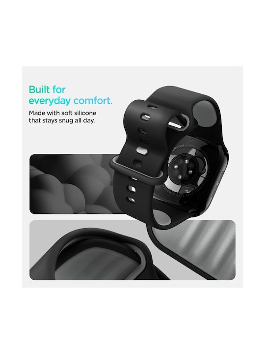 Spigen Nano Pop Strap Silicone Black (Apple Watch 6, 7, 8, 9, 10, SE, Ultra 1, 2)